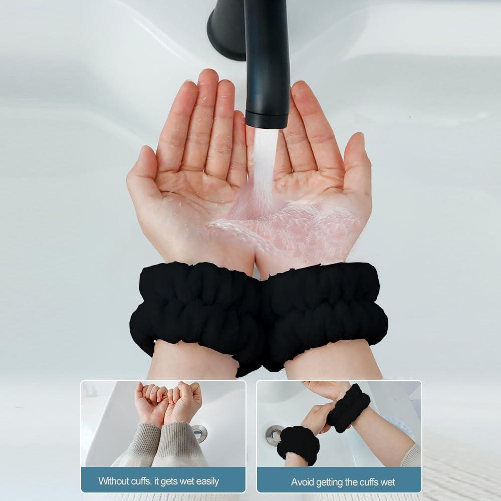 Conjunto de Toallas de Muñeca y Diadema HTEGM 6 Pcs