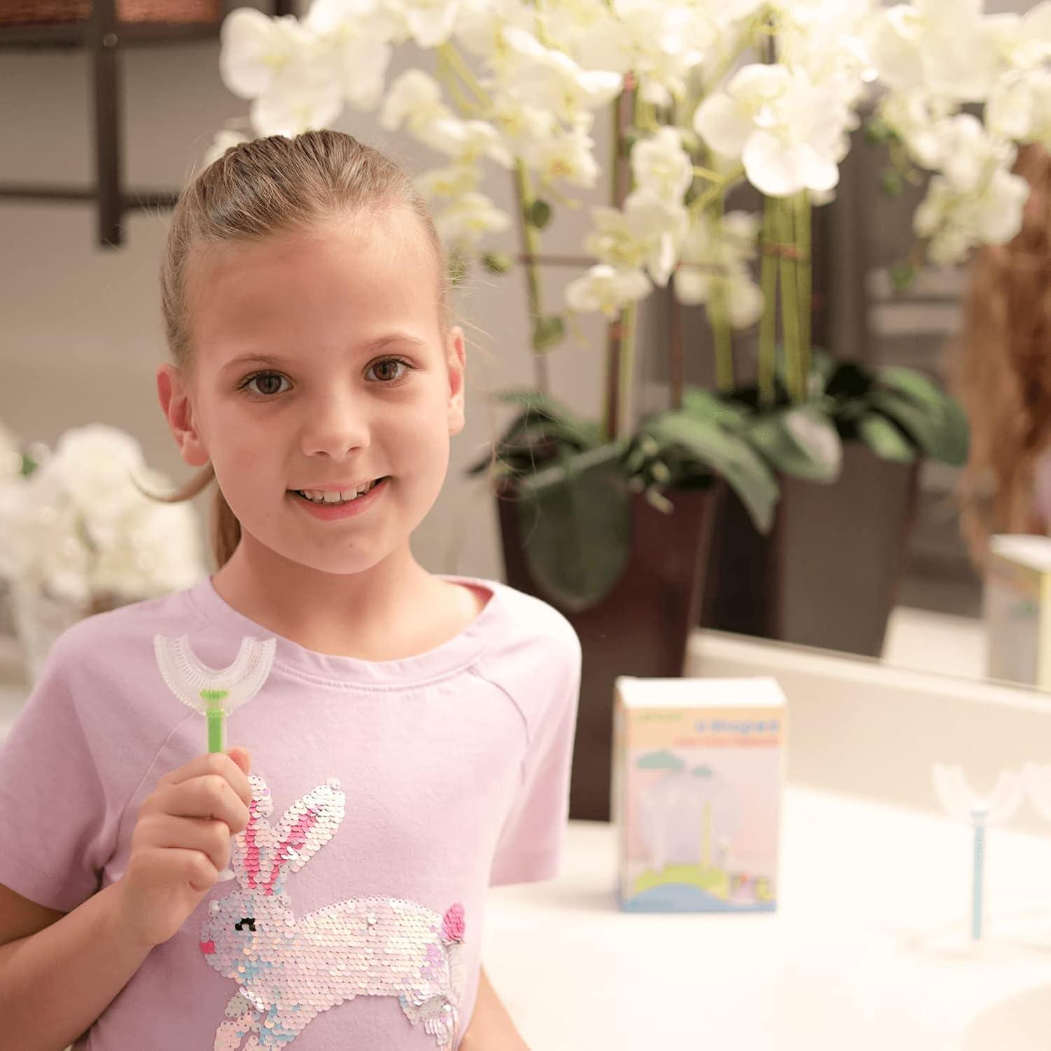 Cepillo de dientes en forma de U LEPGIFE para niños 2-6 años - 4 paquetes