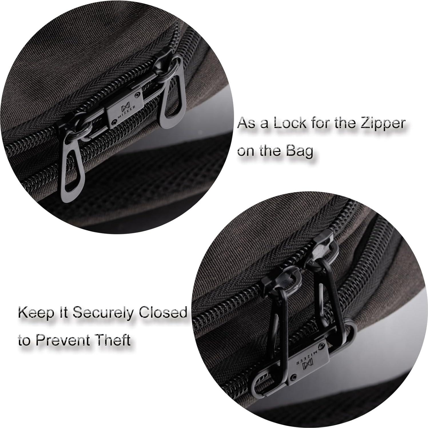 Clips Antirrobo Mizeer para Cremalleras - 2 Tamaños, 4 Piezas