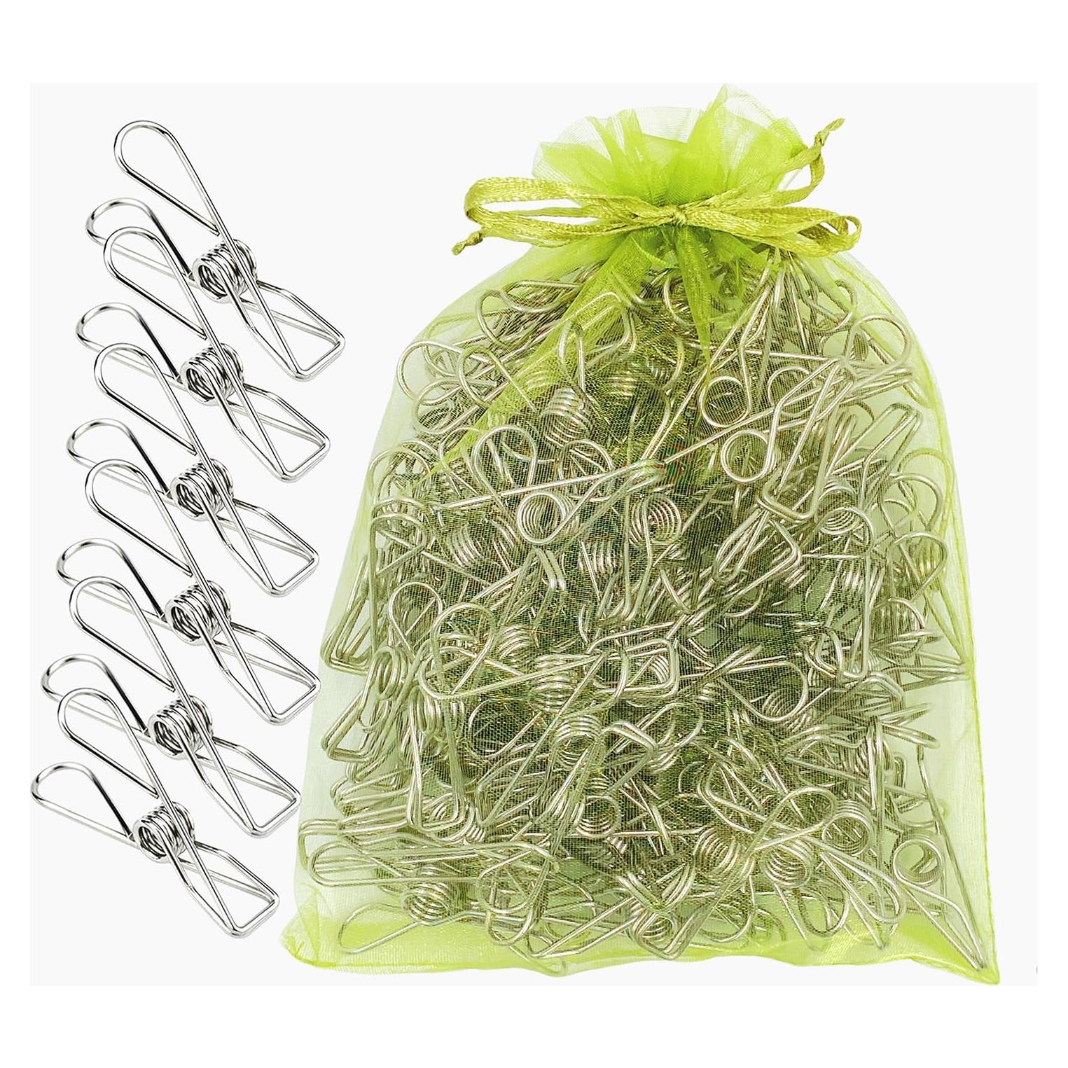 Paquete de 100 Pinzas de Ropa de Metal BONYCUST - Acero Inoxidable