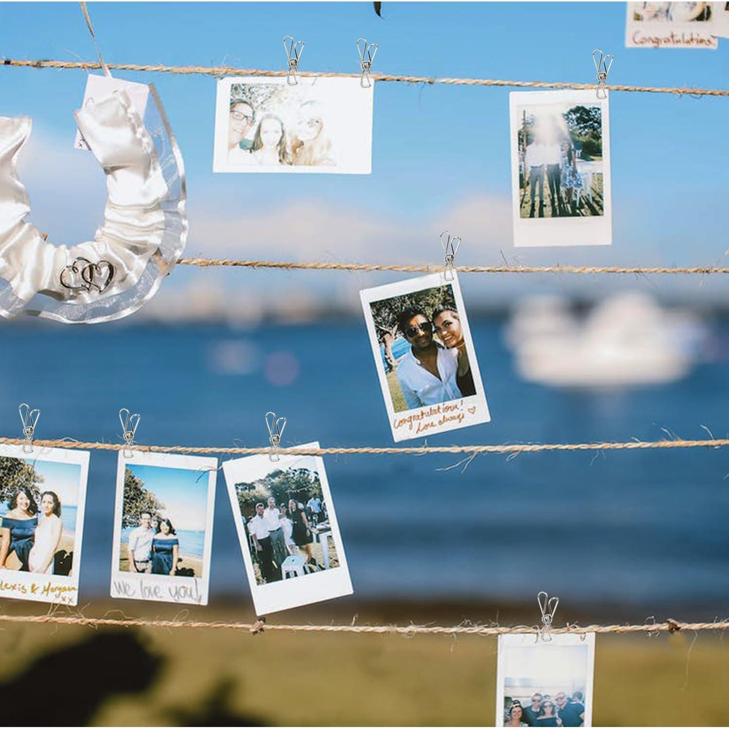 Paquete de 100 Pinzas de Ropa de Metal BONYCUST - Acero Inoxidable