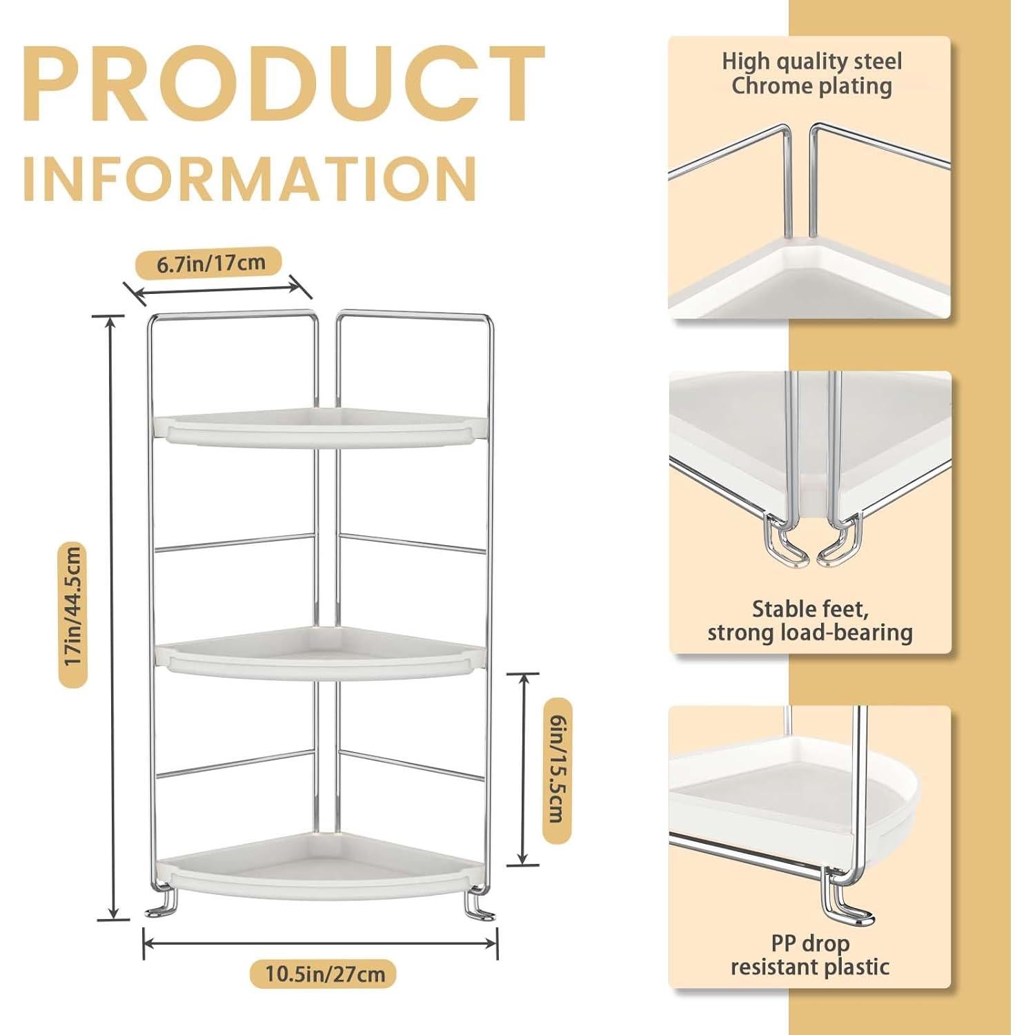 Organizador de Baño de 3 Niveles JANUS LiANG Cromo