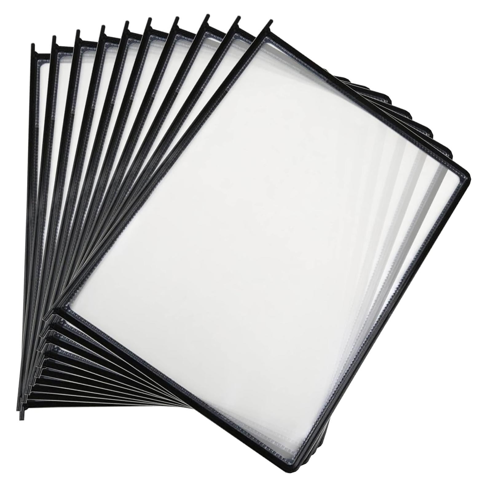 Bolsillos de Exhibición Doble Cara M&T Displays 21.6x27.9 cm Negro (10 Pzs)