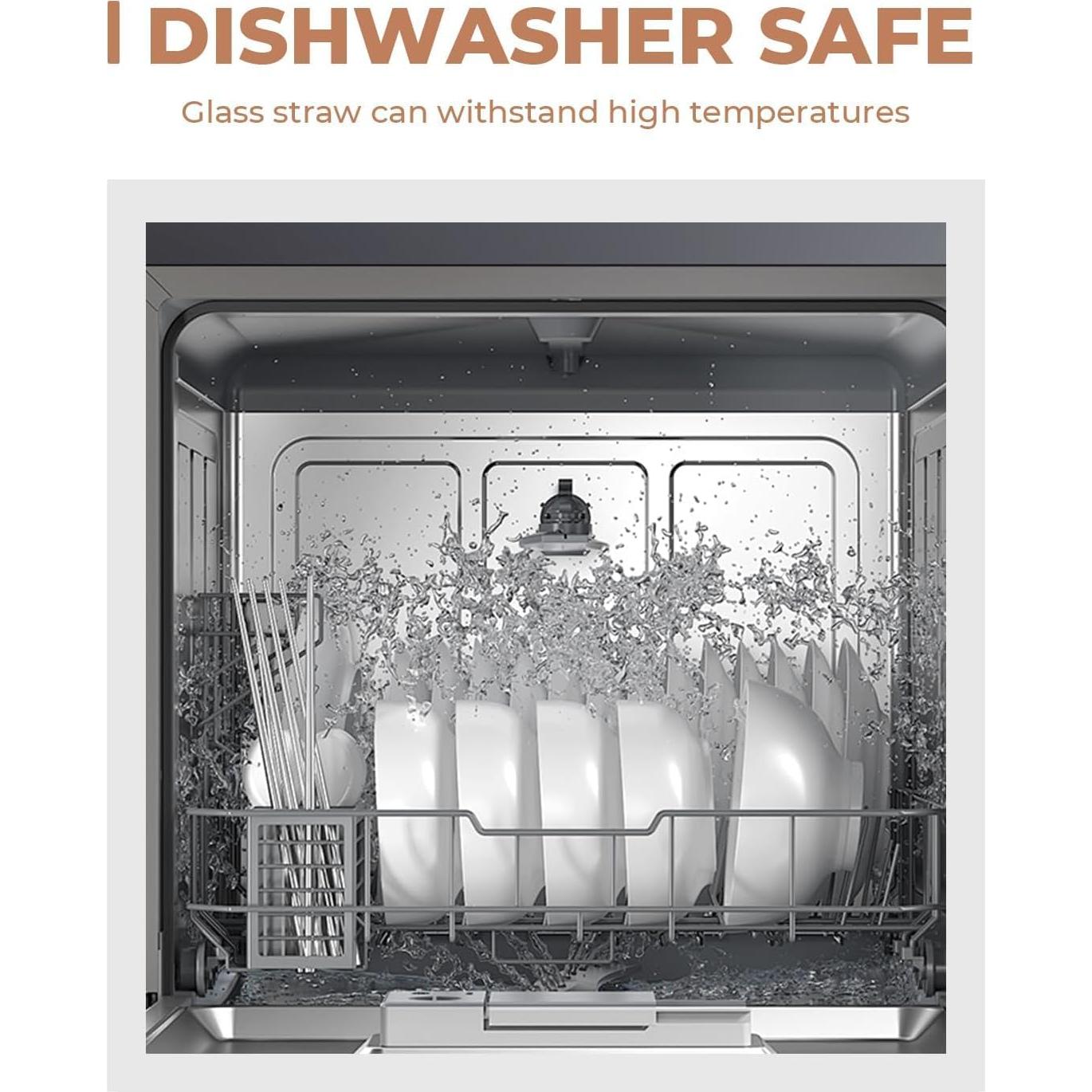 Juego de 20 Pajitas de Vidrio Reutilizables FOOGWEE 101mm