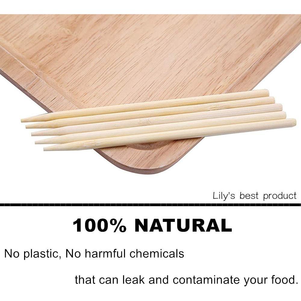 Pinchos de Bambú HOPELF Semi Punta 14 cm 100 pcs para BBQ