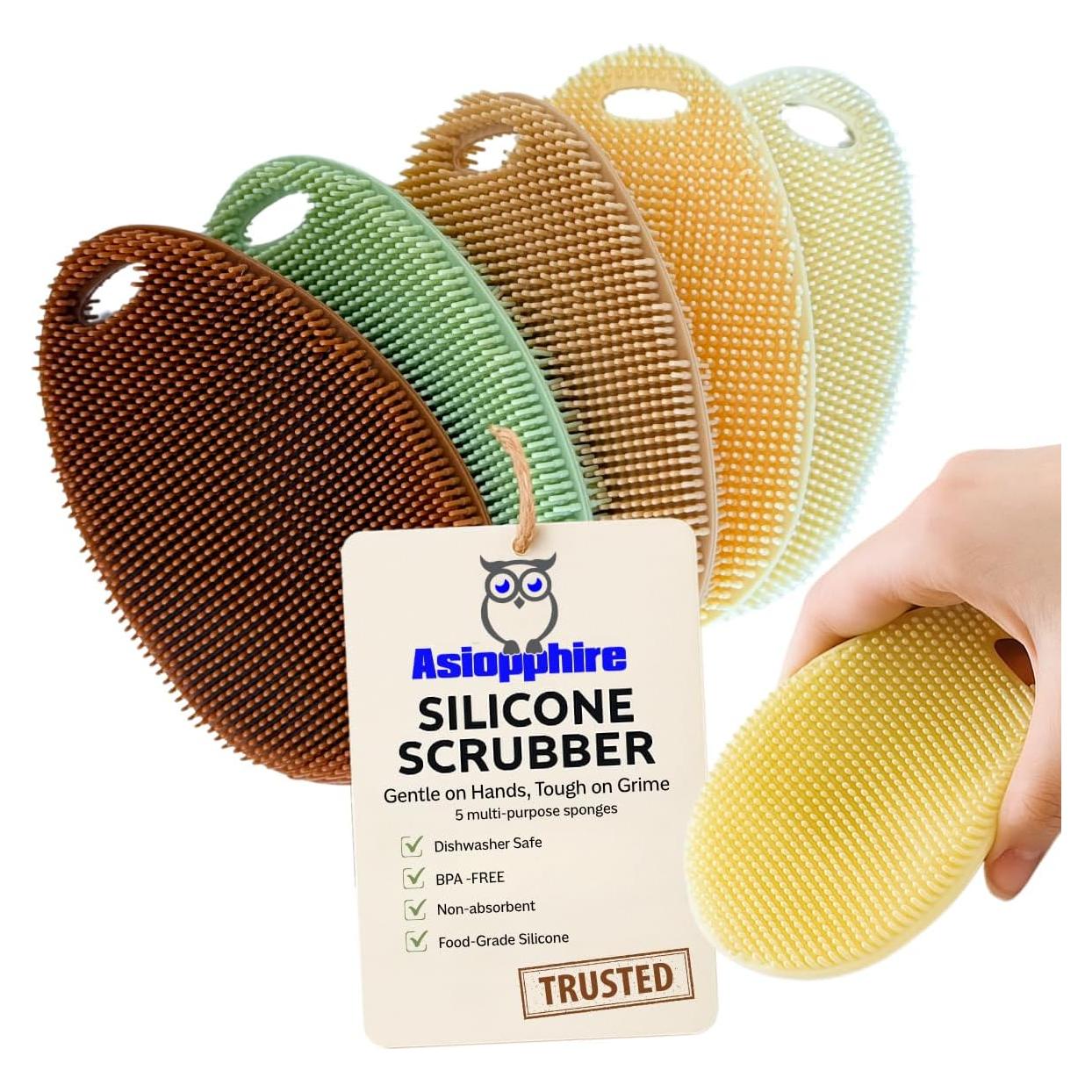 Esponjas de Silicona para Platos Asiopphire - Paquete de 5 Otoño