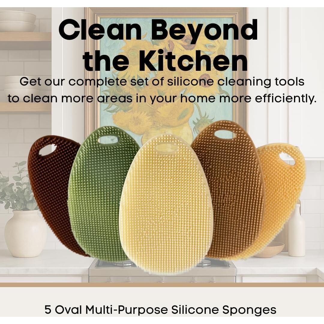 Esponjas de Silicona para Platos Asiopphire - Paquete de 5 Otoño