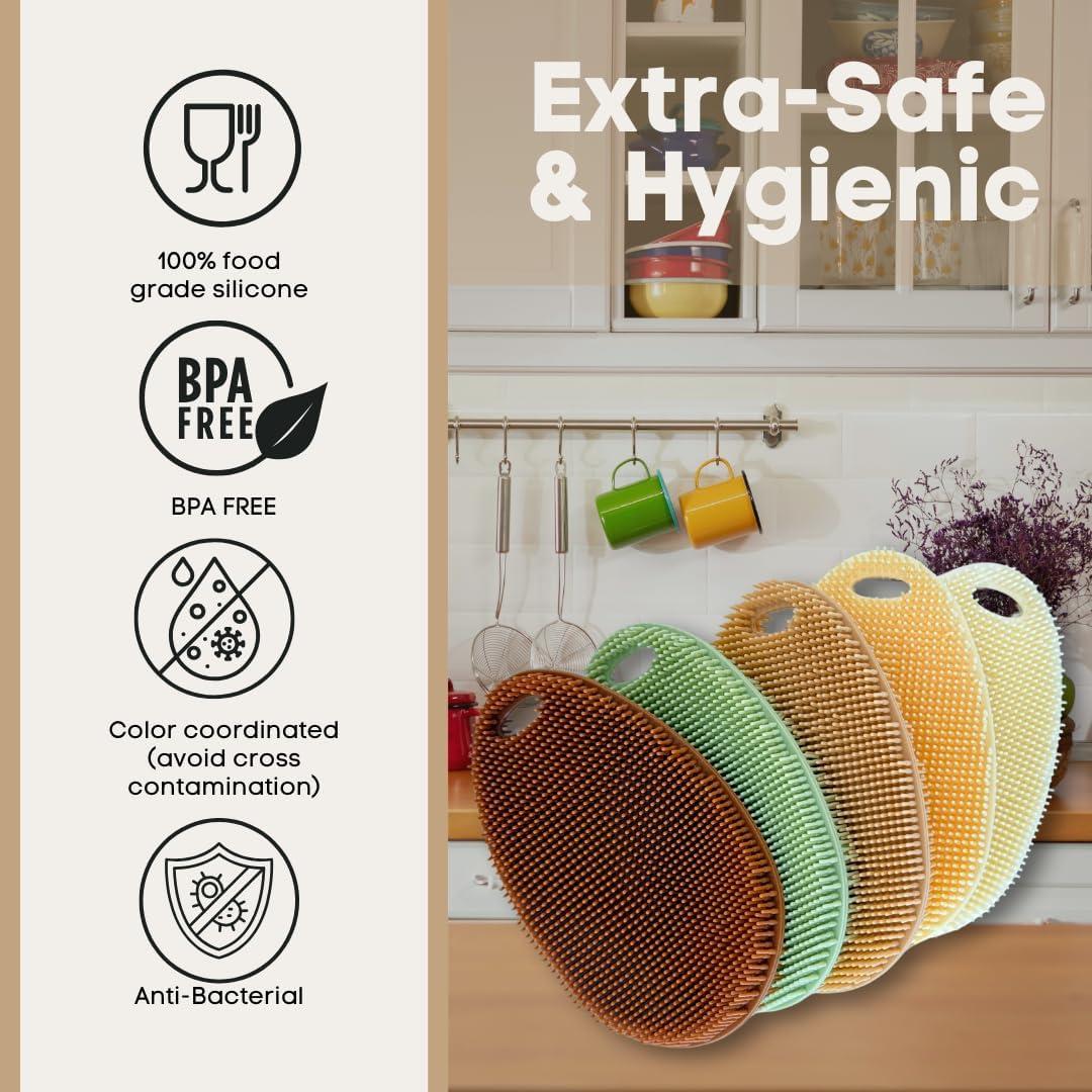 Esponjas de Silicona para Platos Asiopphire - Paquete de 5 Otoño