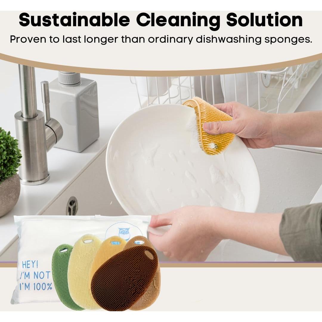 Esponjas de Silicona para Platos Asiopphire - Paquete de 5 Otoño