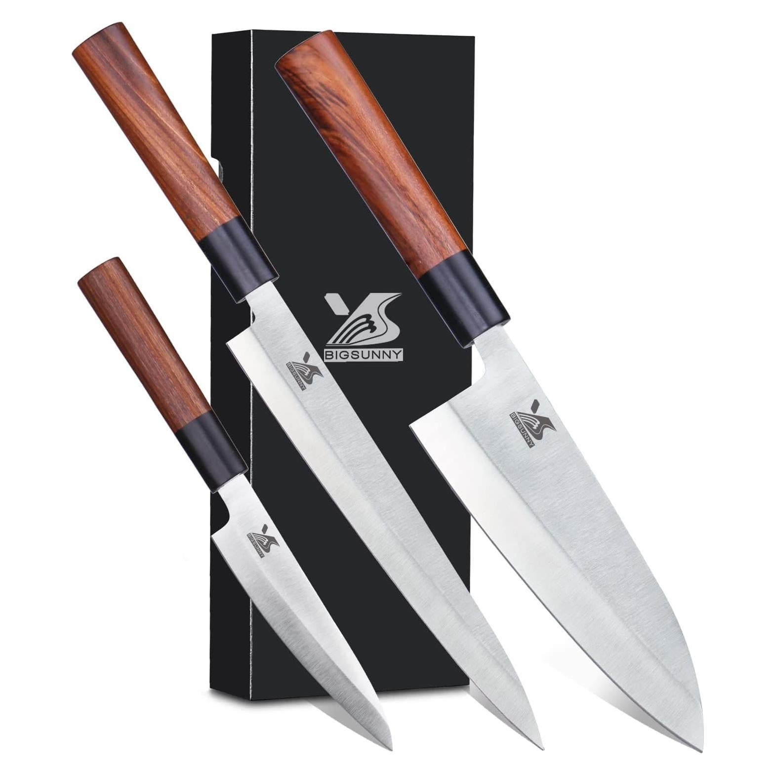 Set de 3 cuchillos Sashimi MSY BIGSUNNY - Acero inoxidable