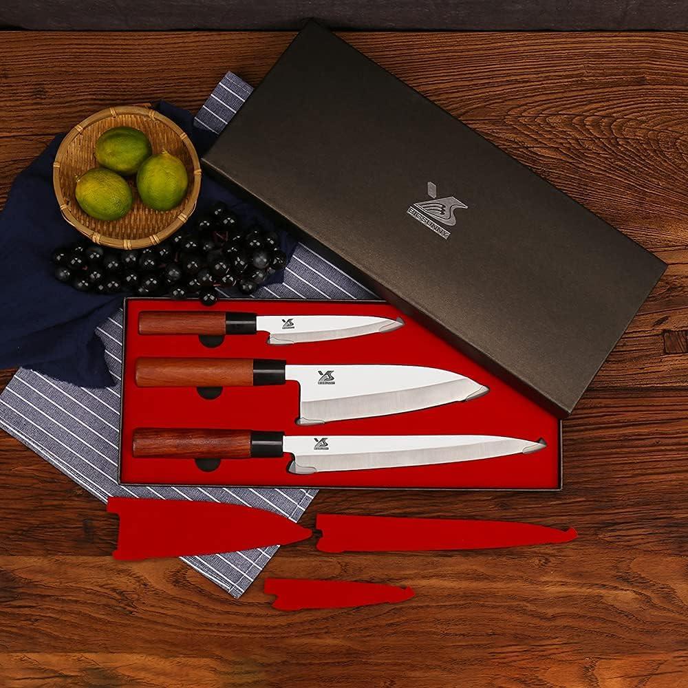 Set de 3 cuchillos Sashimi MSY BIGSUNNY - Acero inoxidable