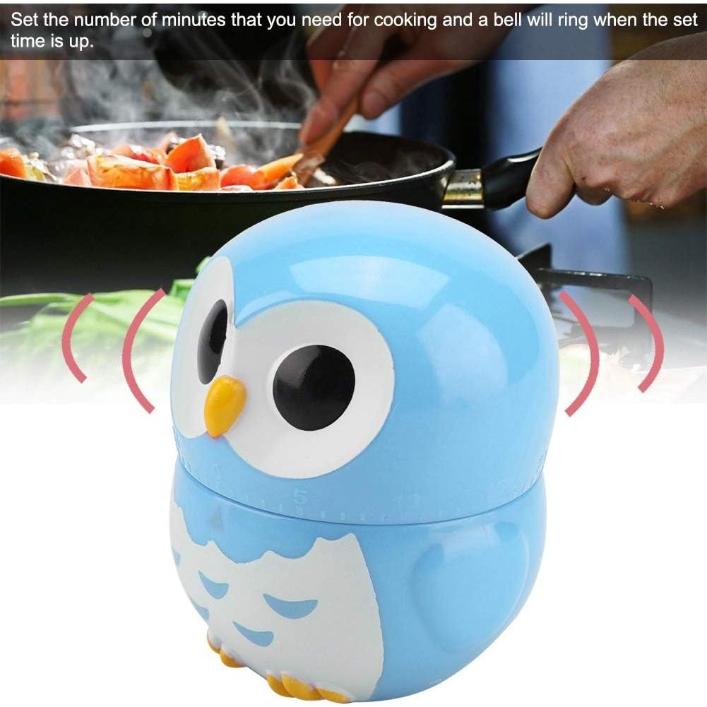 Temporizador de Cocina Mecánico Tbest Búho Azul 1-55 Minutos