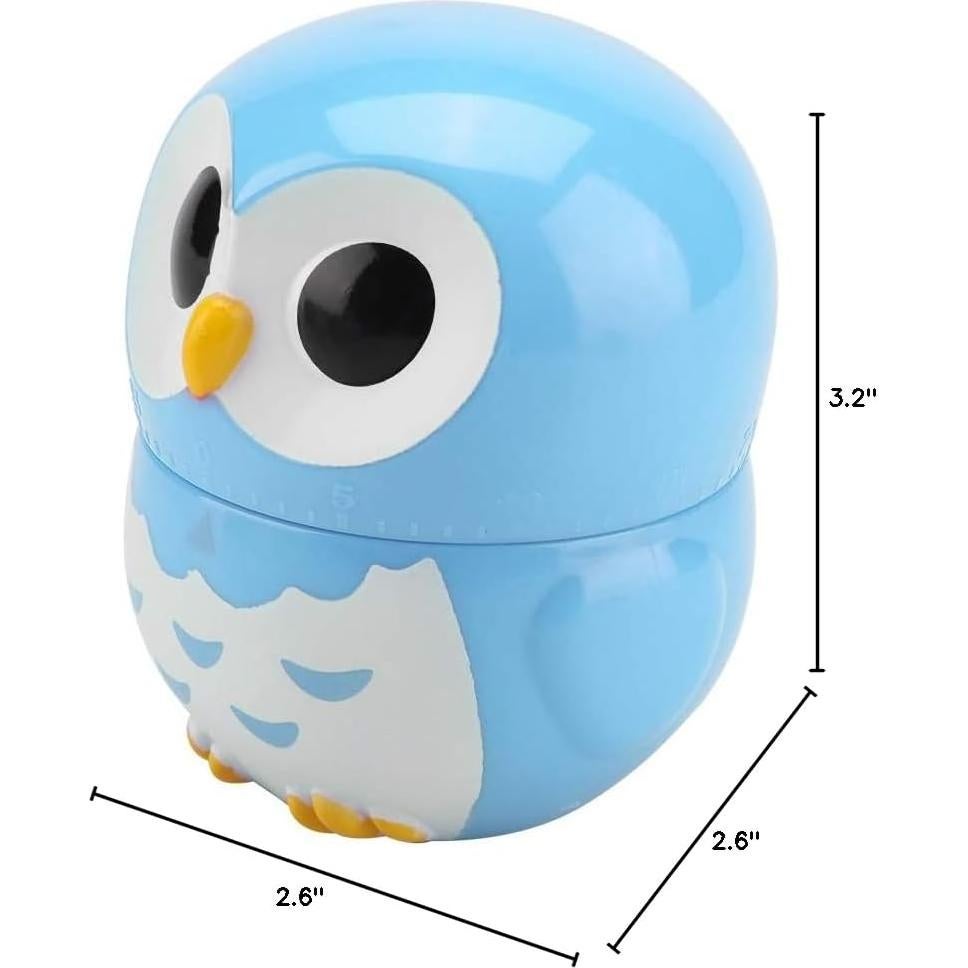 Temporizador de Cocina Mecánico Tbest Búho Azul 1-55 Minutos