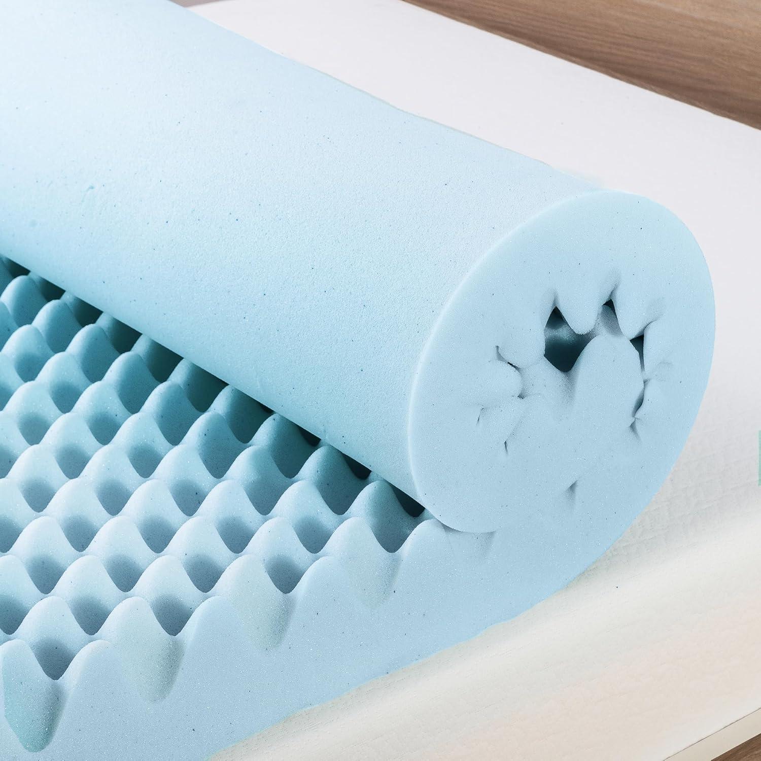 Colchón de Espuma de Memoria 4" Mejor Precio Twin XL Azul Claro