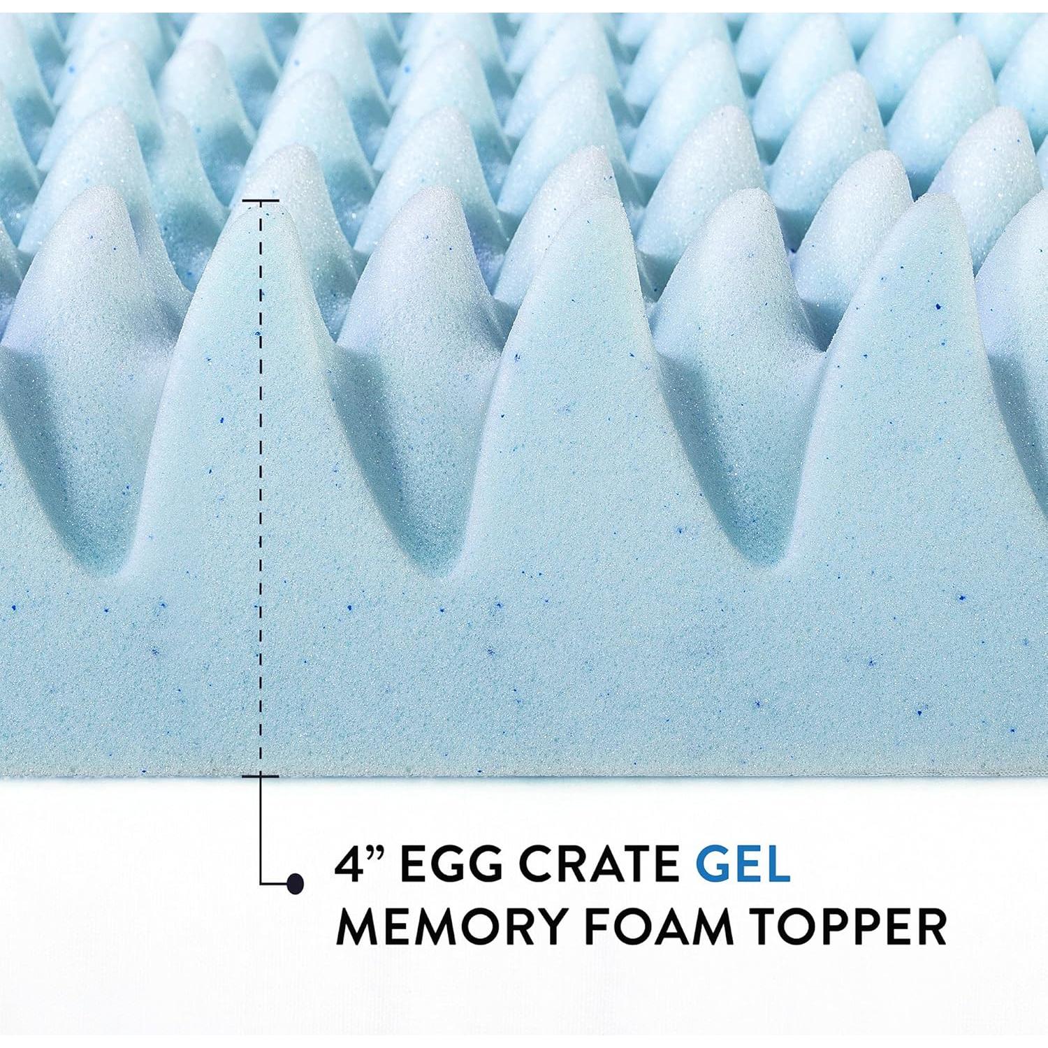 Colchón de Espuma de Memoria 4" Mejor Precio Twin XL Azul Claro