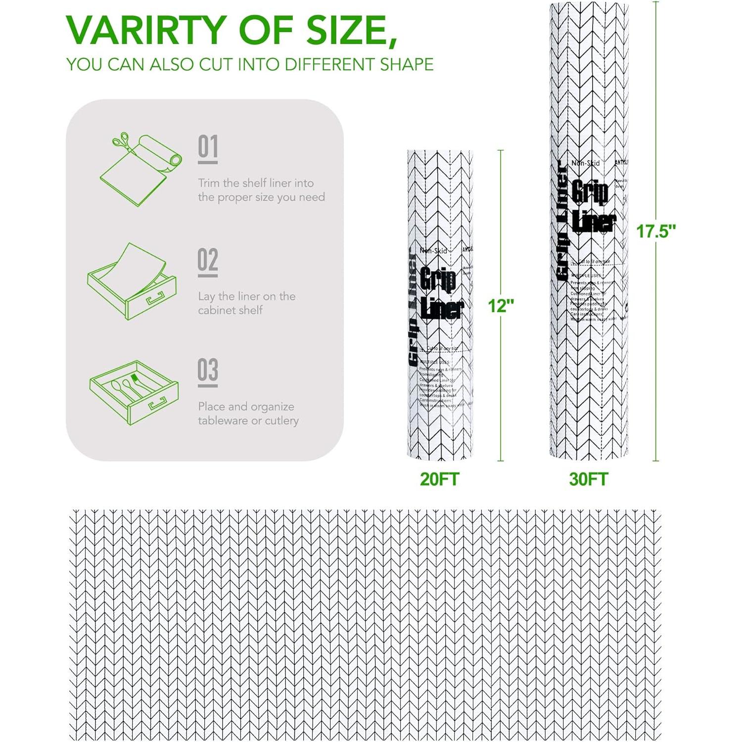 Forro de Estante Antideslizante Jersow 30.48x61 cm Blanco