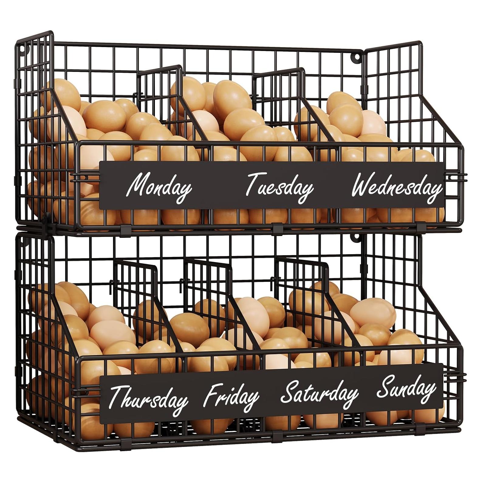 Soporte para Huevos Frescos keomaisyto con 5 Divisores Ajustables