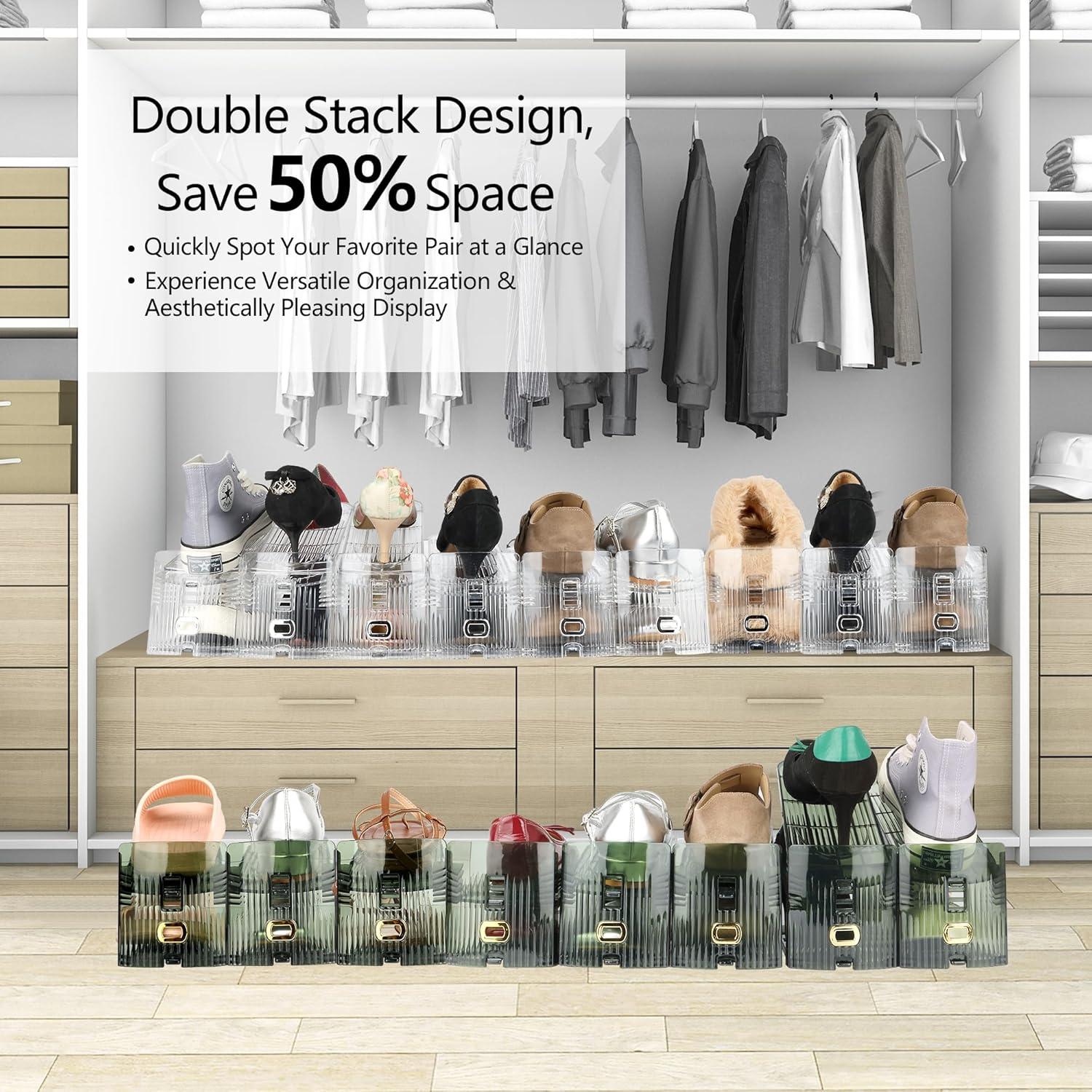 Organizador de Zapatos Yes!Fresh 3 Niveles Transparente 2 Paquete