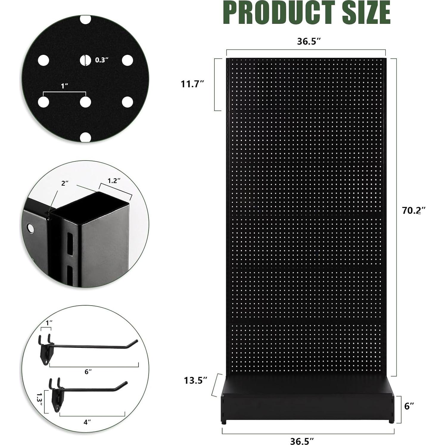 Soporte de Exhibición NectaCol Pegboard 94x196 cm Negro