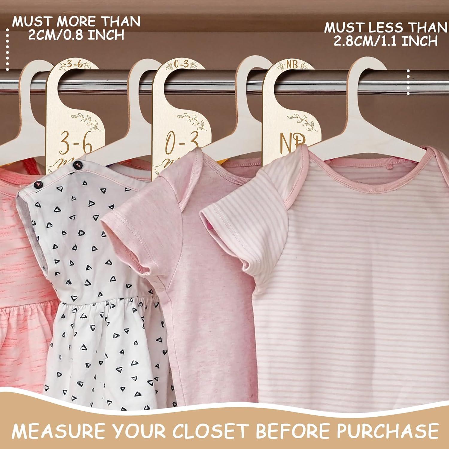 20 Perchas de Madera para Bebés Ovveroche + 7 Divisores