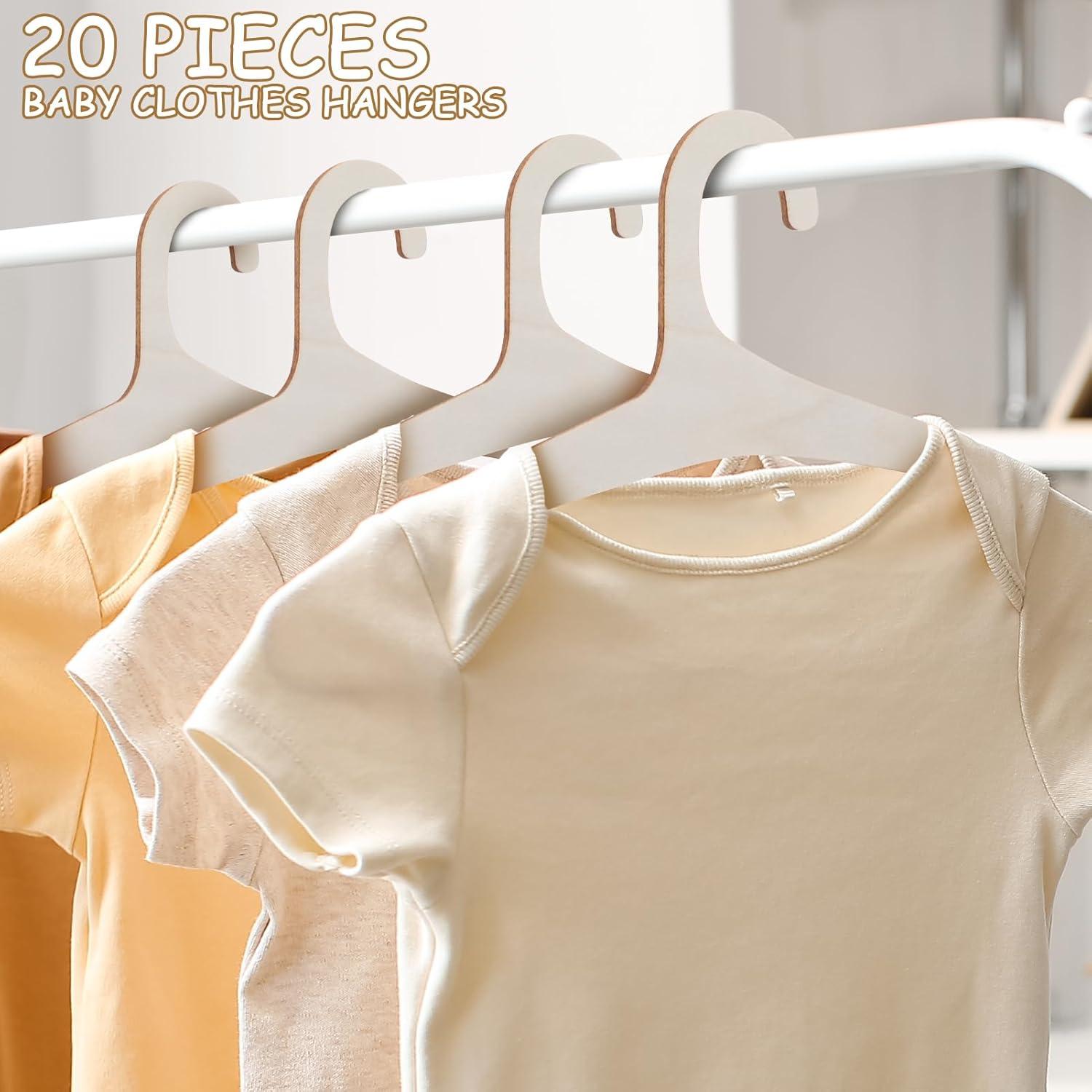 20 Perchas de Madera para Bebés Ovveroche + 7 Divisores