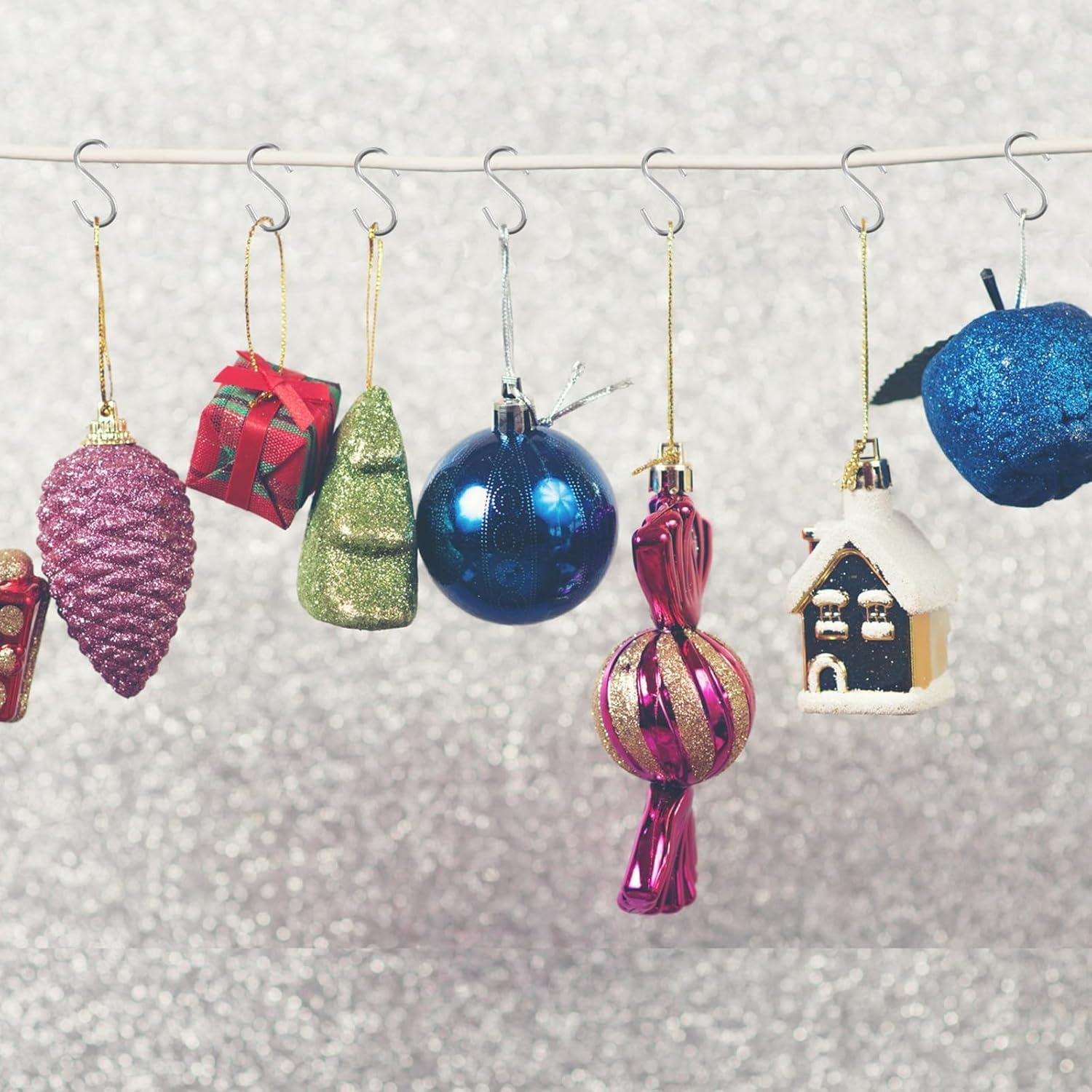 100 Ganchos en S Mini de Acero Inoxidable Plata 14x9mm