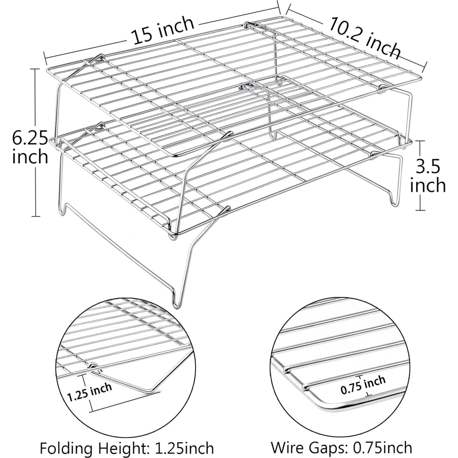 Rejilla de Enfriamiento Apilable TeamFar 38.1x25.9 cm Acero Inoxidable