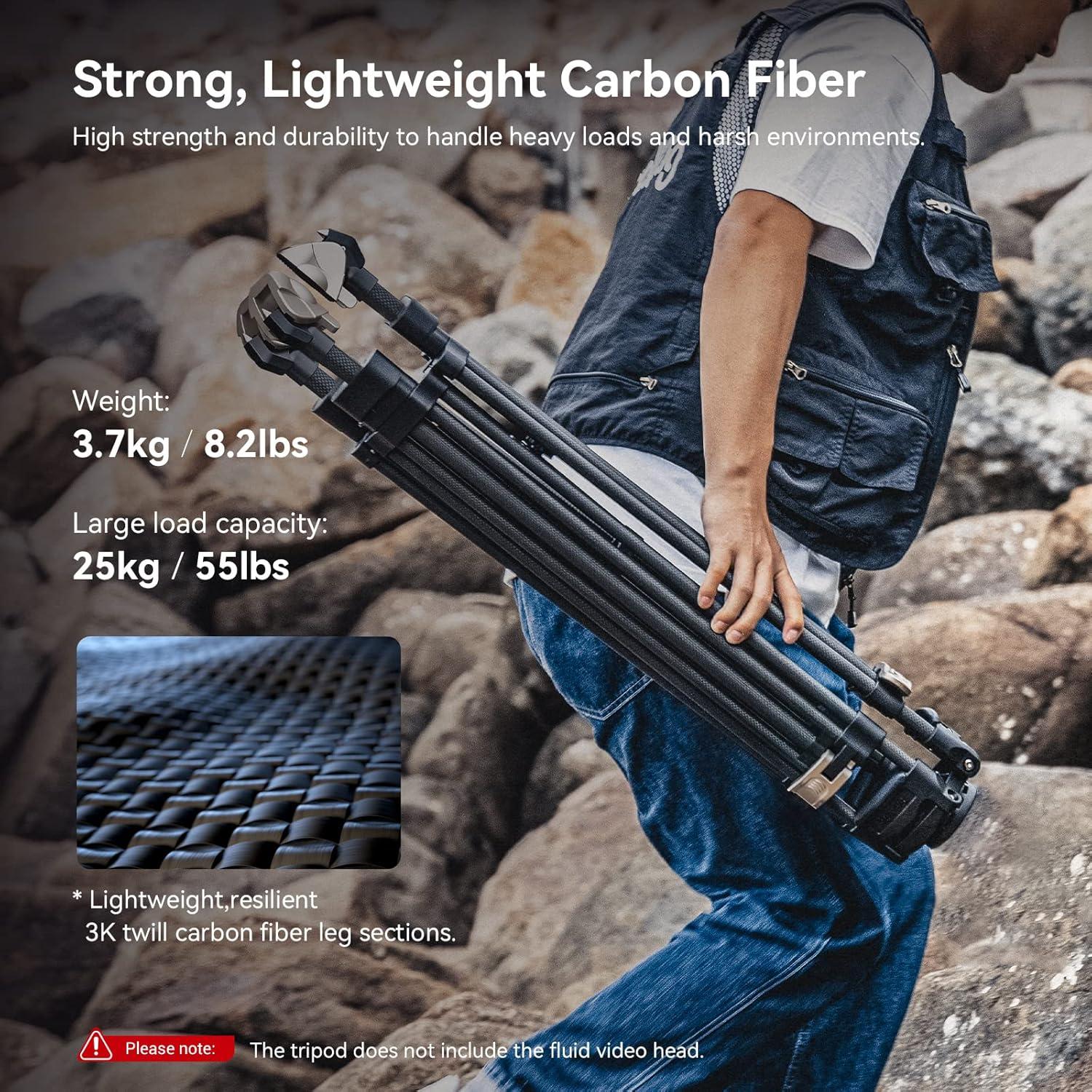 Trípode de Video de Carbono SmallRig 4167, 182 cm, 25 kg