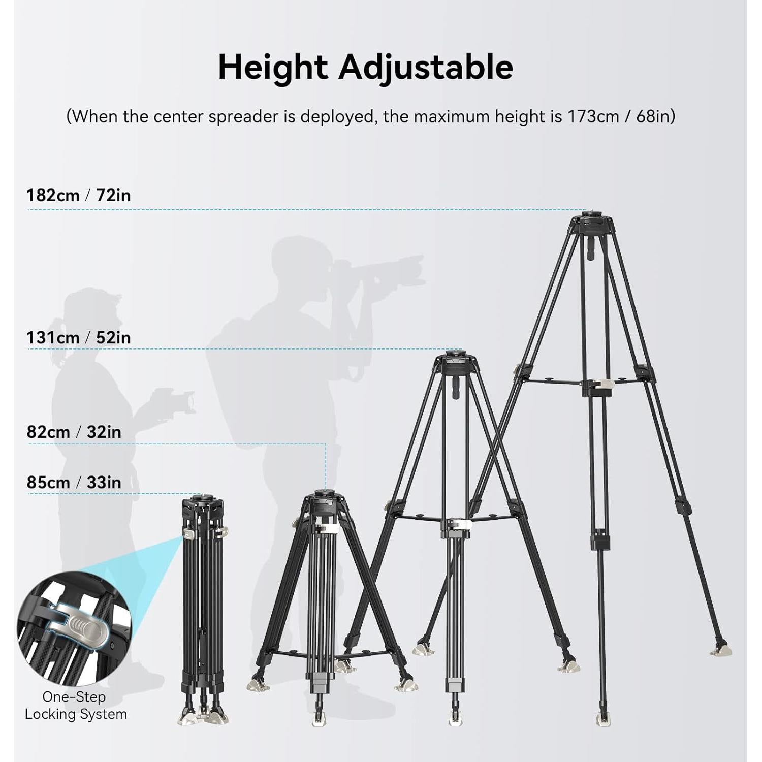 Trípode de Video de Carbono SmallRig 4167, 182 cm, 25 kg