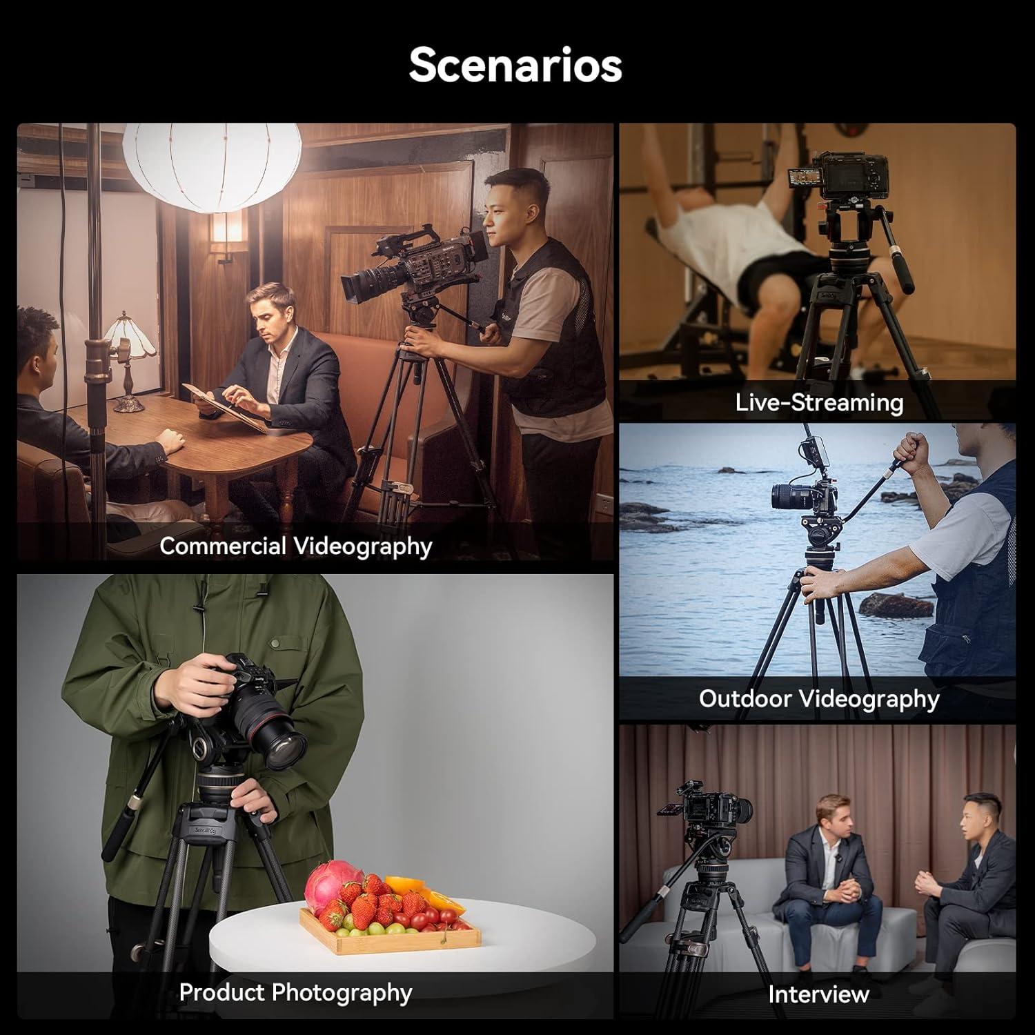 Trípode de Video de Carbono SmallRig 4167, 182 cm, 25 kg