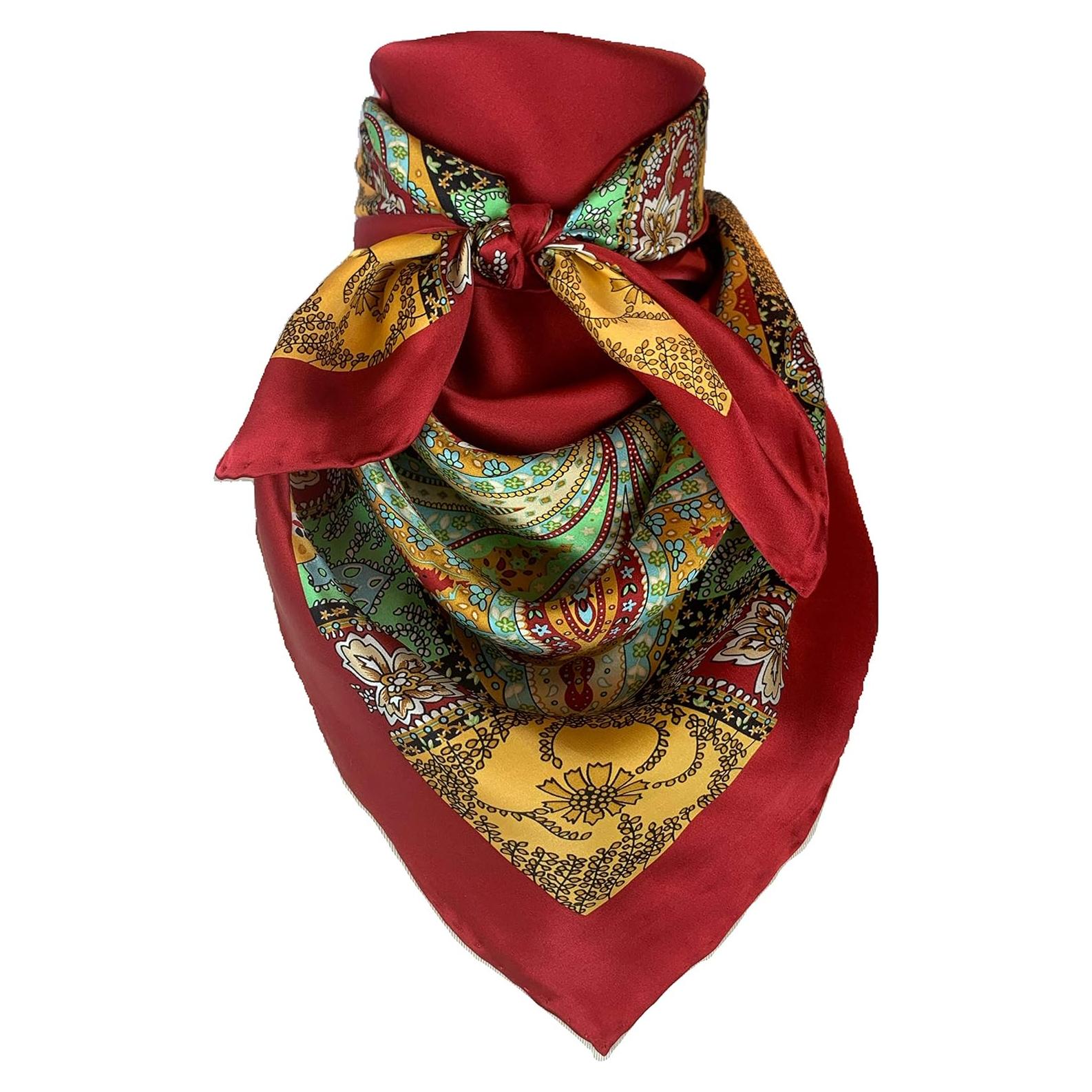 Bufanda Bandana Cowboy Wild Rag 100% Seda Charmeuse 87.6 cm