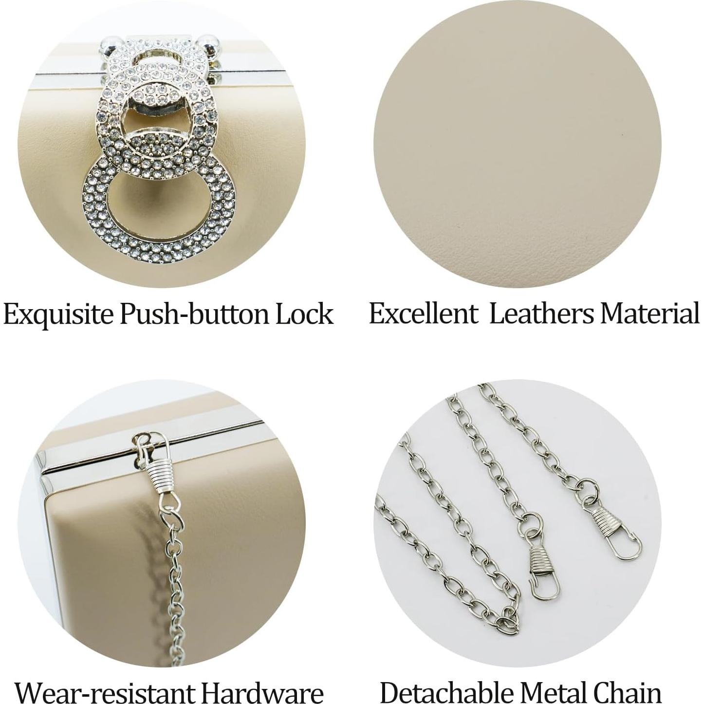 Bolso de Noche Clutch Nude para Mujeres - Elegante y Versátil