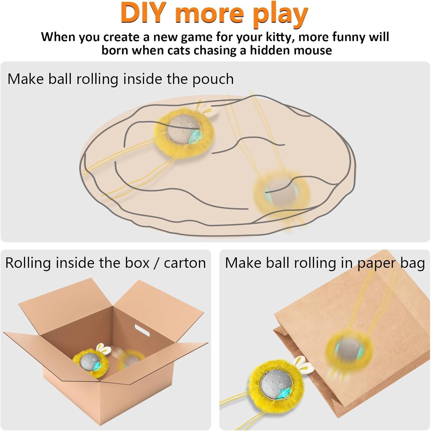 Juguete Interactivo para Gatos LEPLE LP16 Gris con Sensor