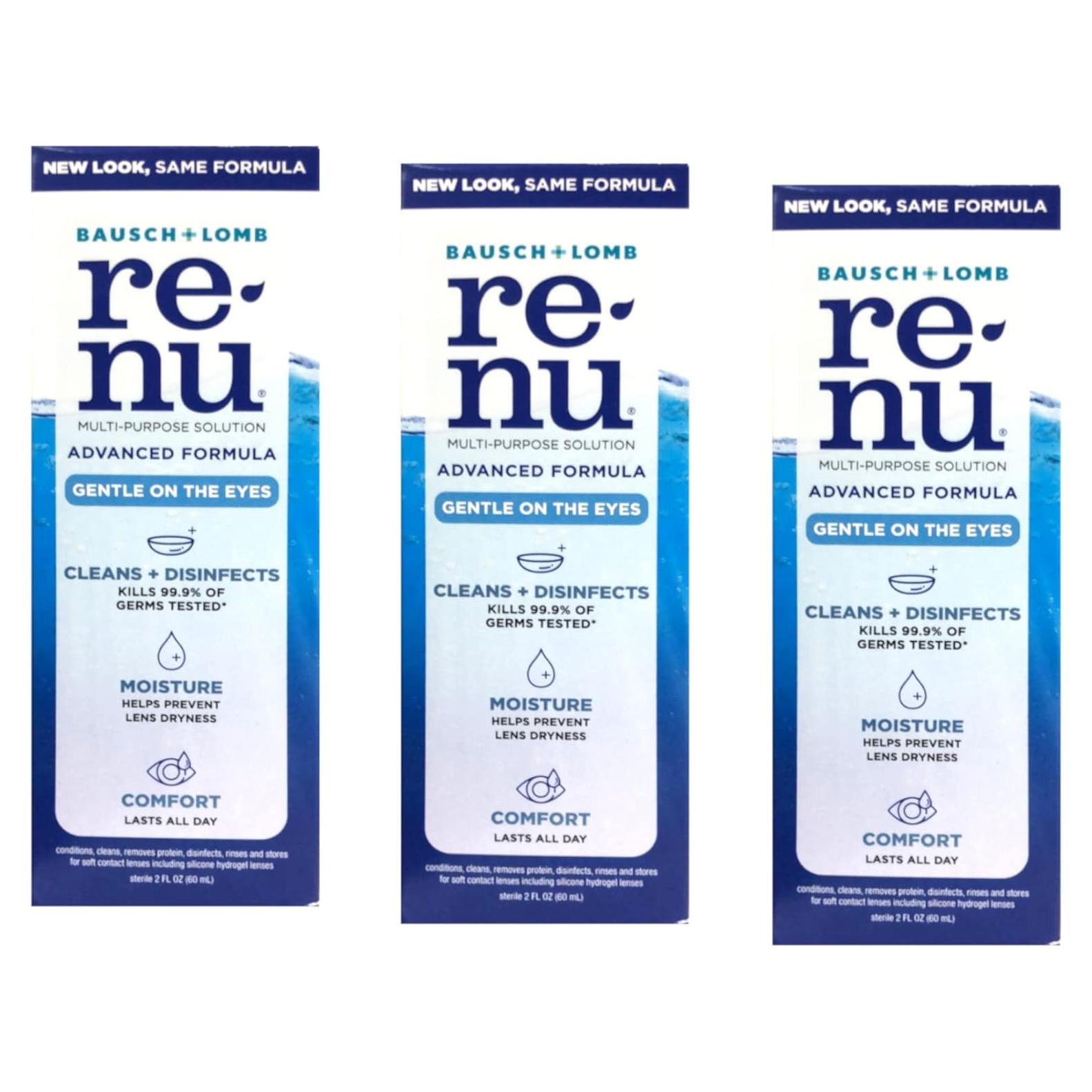 Renu Solución Multiusos para Lentes de Contacto Bausch & Lomb 3x60ml