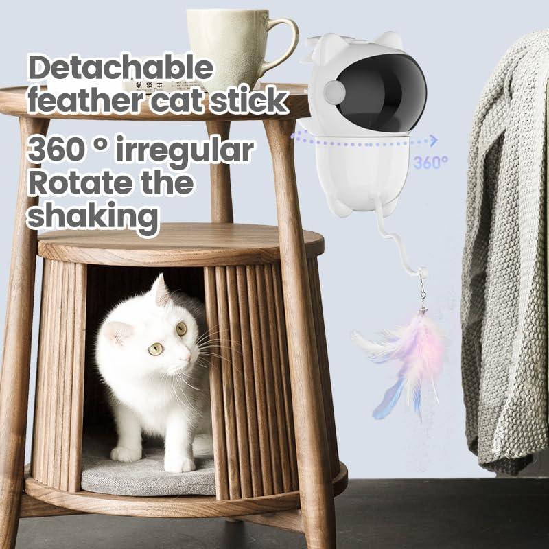 Juguete Interactivo para Gatos MECBOT con Luz LED y Pluma