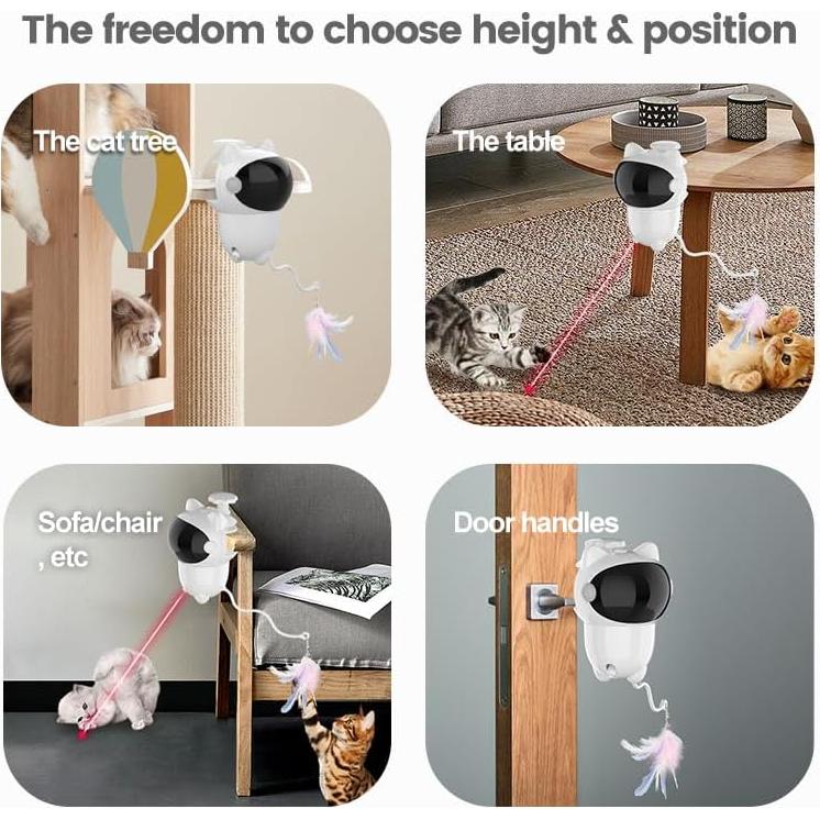 Juguete Interactivo para Gatos MECBOT con Luz LED y Pluma