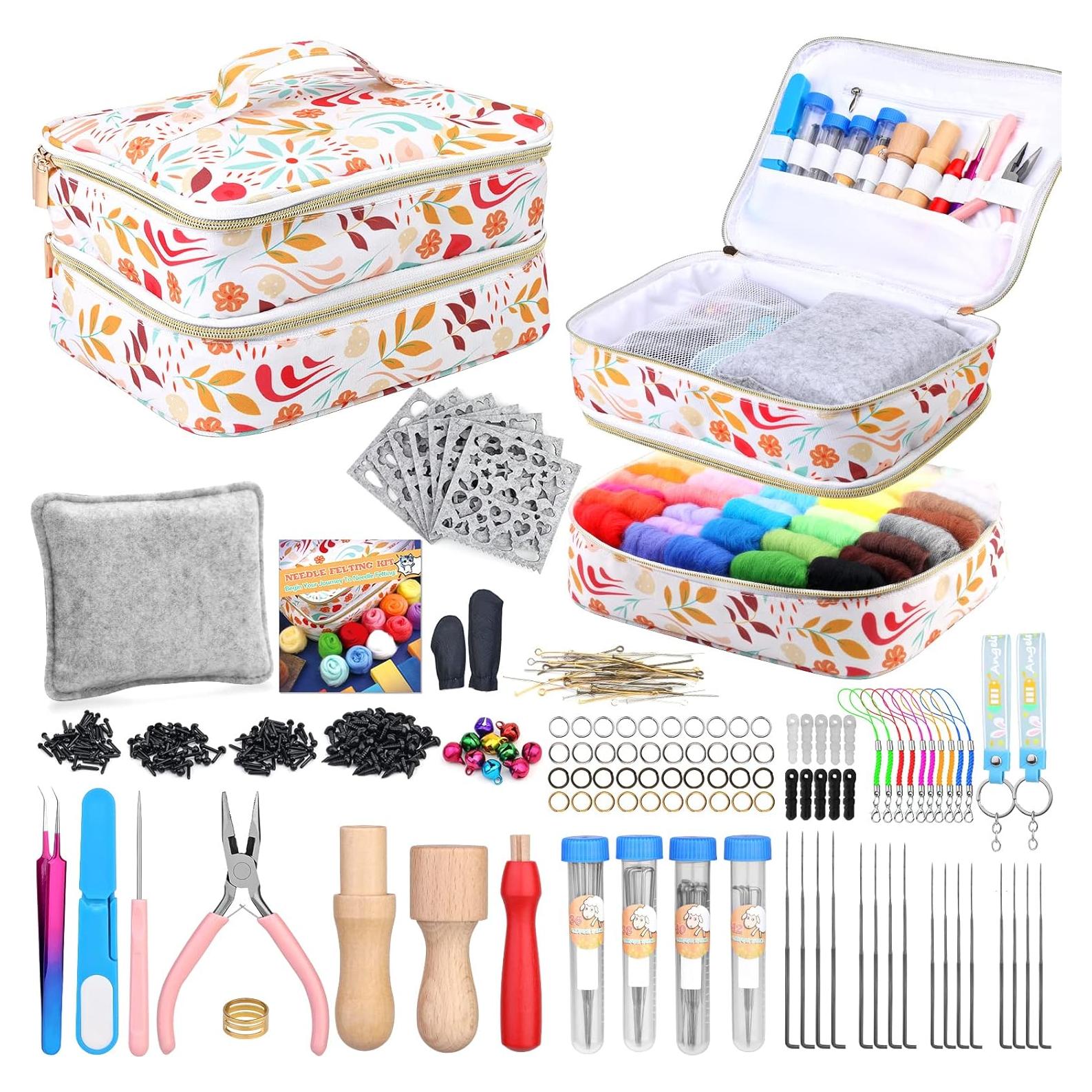 Kit de Agujas de Fieltro Veroave 385 Pcs con Bolsa de Almacenamiento