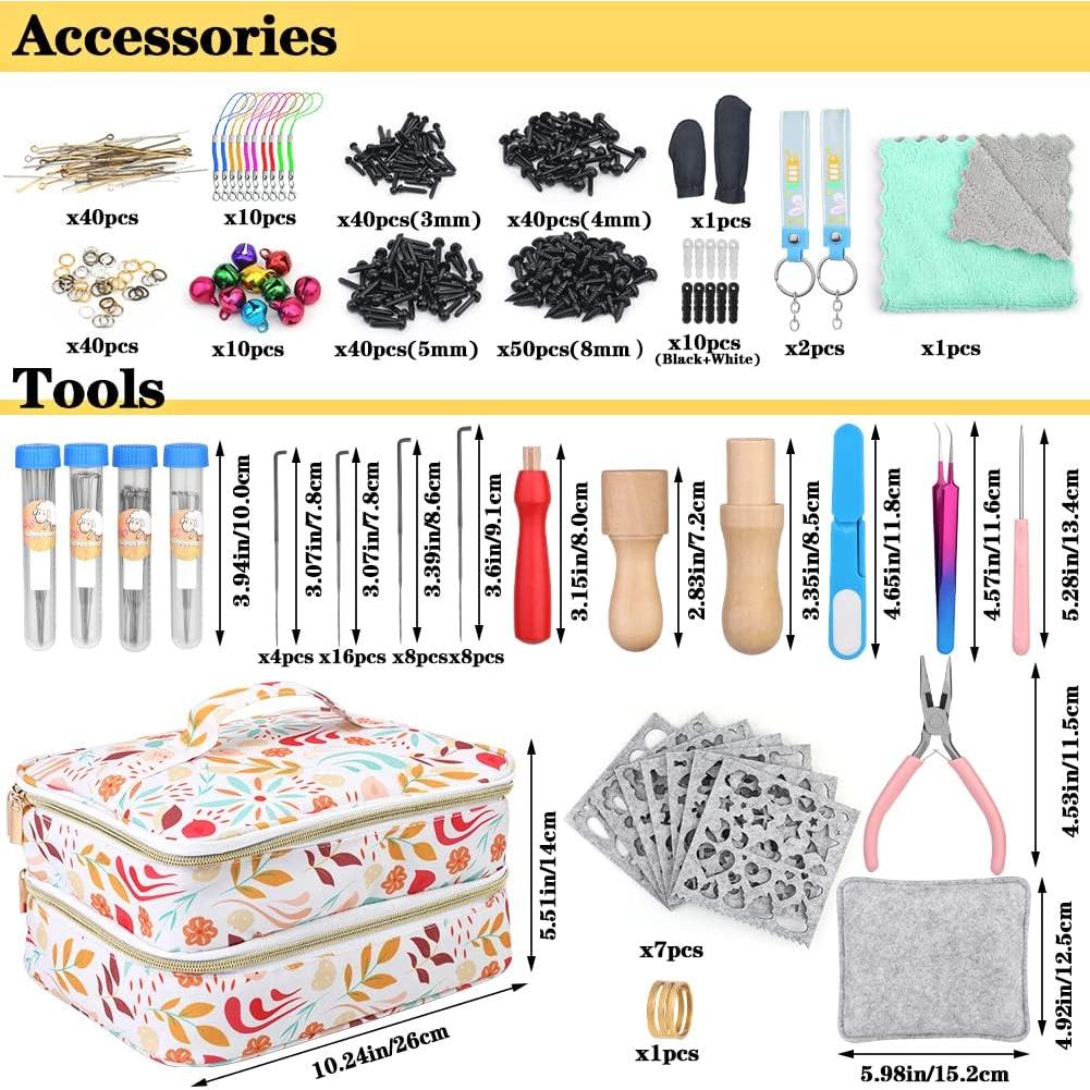 Kit de Agujas de Fieltro Veroave 385 Pcs con Bolsa de Almacenamiento