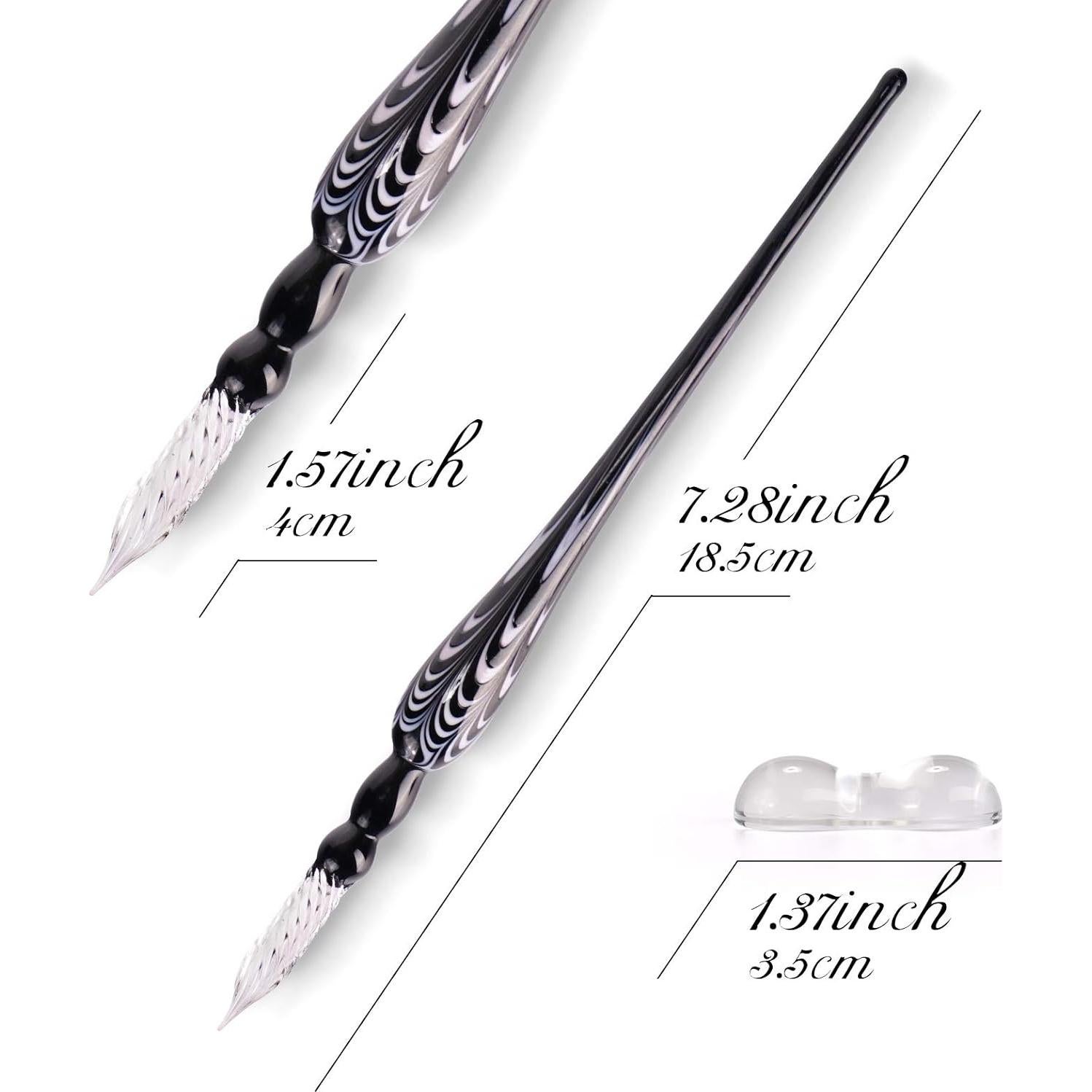 Pluma de Caligrafía de Vidrio AOKUY - 18.5cm, Multicolor