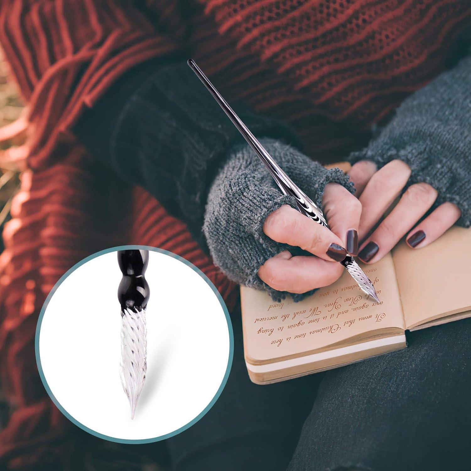 Pluma de Caligrafía de Vidrio AOKUY - 18.5cm, Multicolor