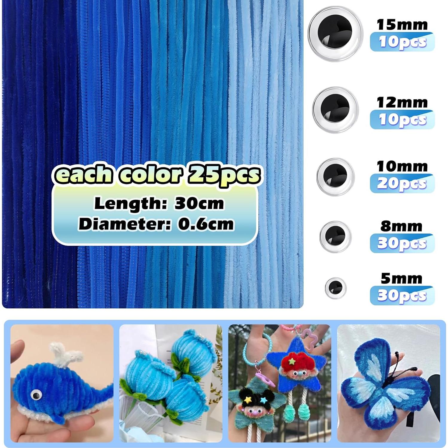 Juego de Suministros para Manualidades TOAOB 200pcs Limpiapipas y Ojos Móviles