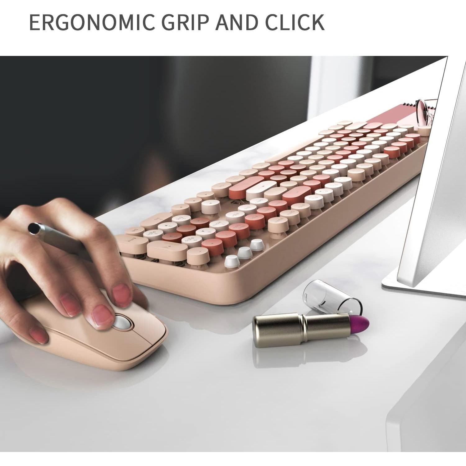 Combo Teclado y Ratón Inalámbrico LETTON Retro 2.4GHz