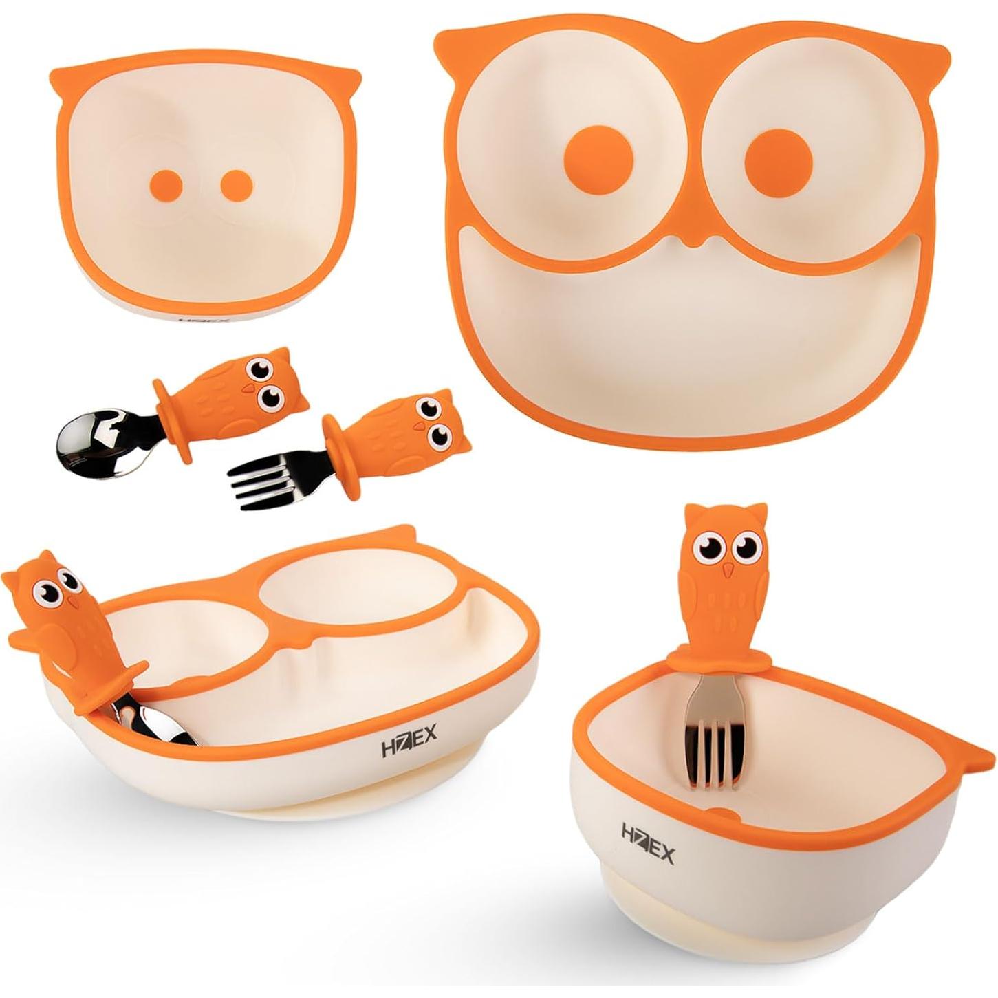 Conjunto de Alimentación para Bebés HZEX - 4 Piezas Silicona Azul