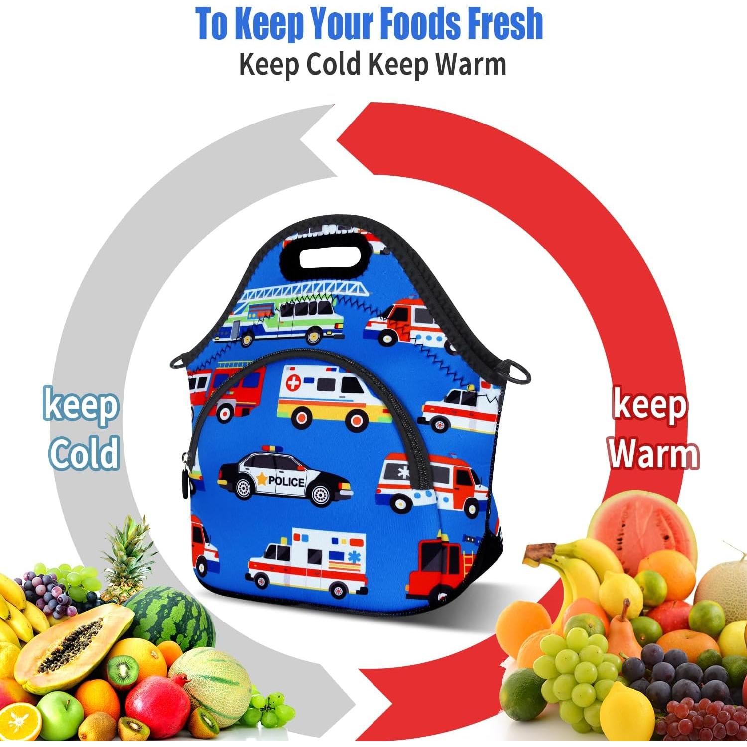 Bolsa de Almuerzo Térmica Niebla Violeta Neopreno Azul 12.9L