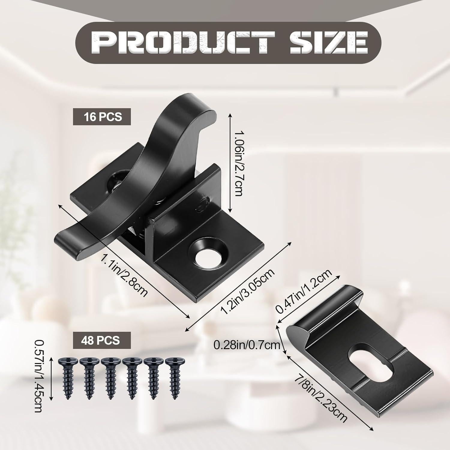 Cerraduras de Puerta de Gabinete Lounsweer 8 Pcs Latón Negro