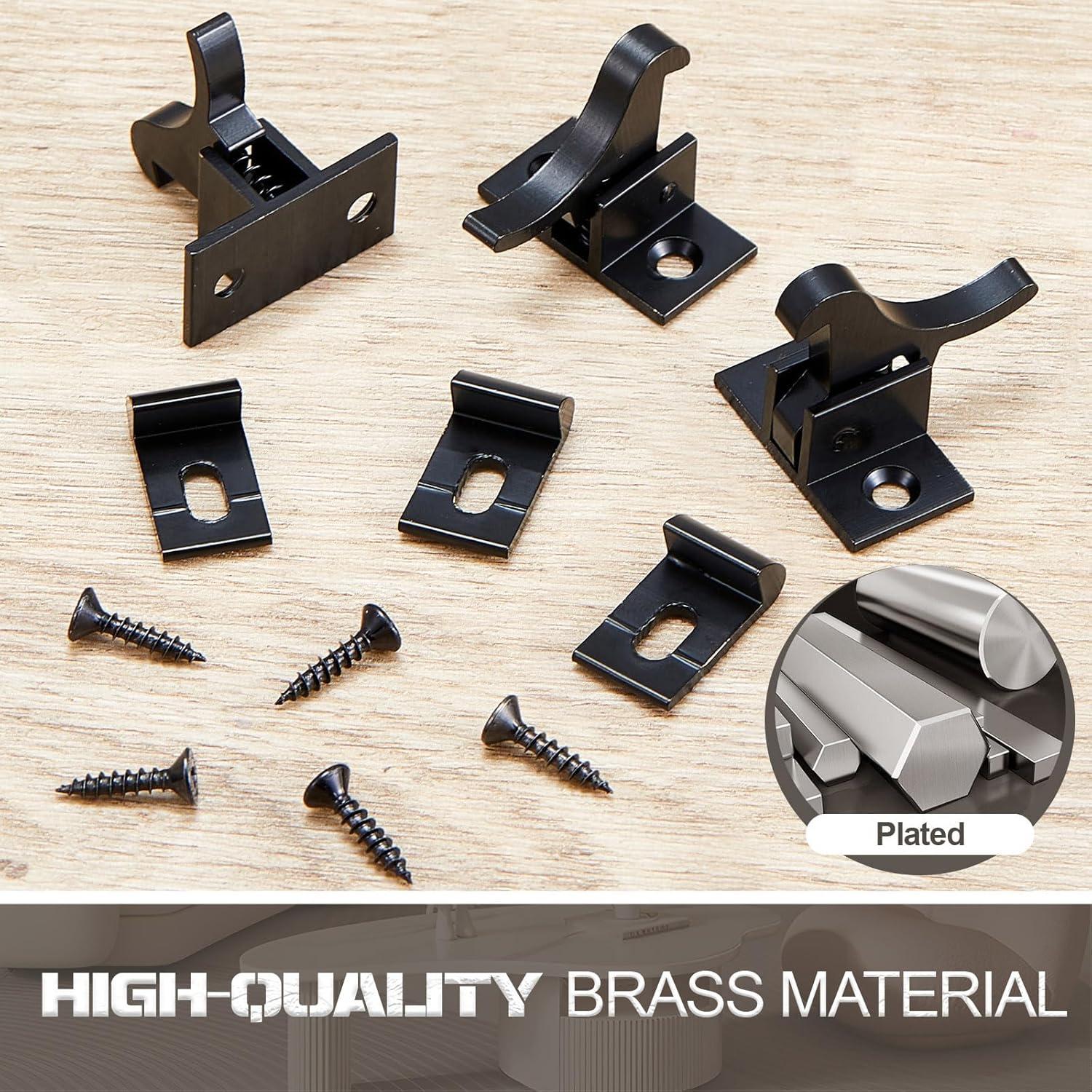 Cerraduras de Puerta de Gabinete Lounsweer 8 Pcs Latón Negro