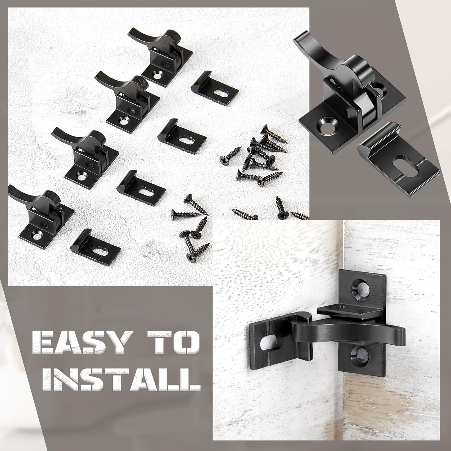 Cerraduras de Puerta de Gabinete Lounsweer 8 Pcs Latón Negro