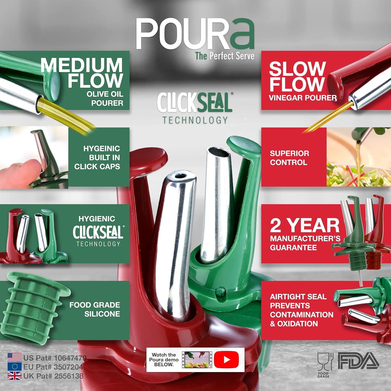 Dispensadores de Aceite y Vinagre Poura | ClickSeal Higiénico