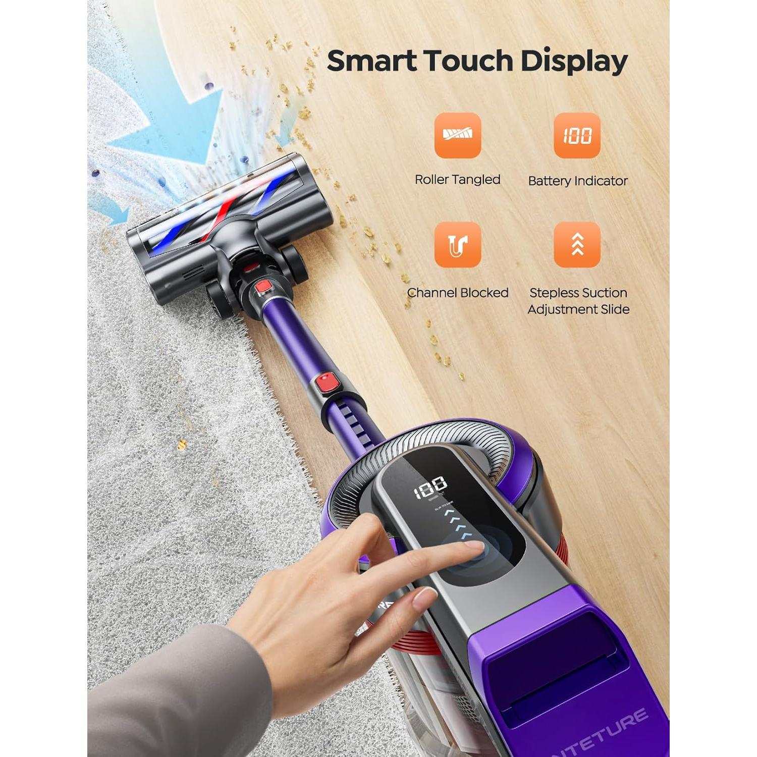 Aspiradora Inalámbrica INTETURE JR400 450W 40Kpa 55min