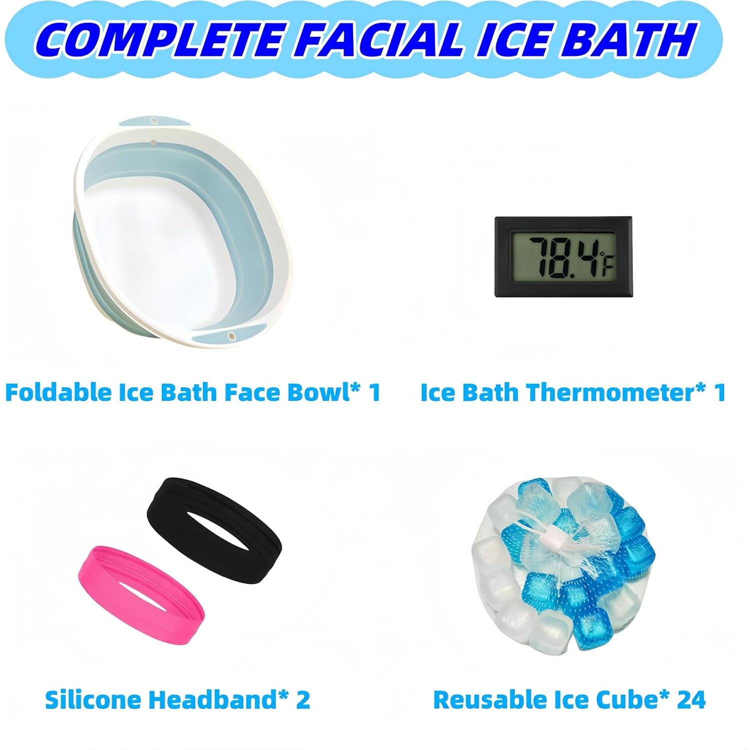 Tazón de Inmersión Fría Facial ianjetty Azul 28x11x30.5cm